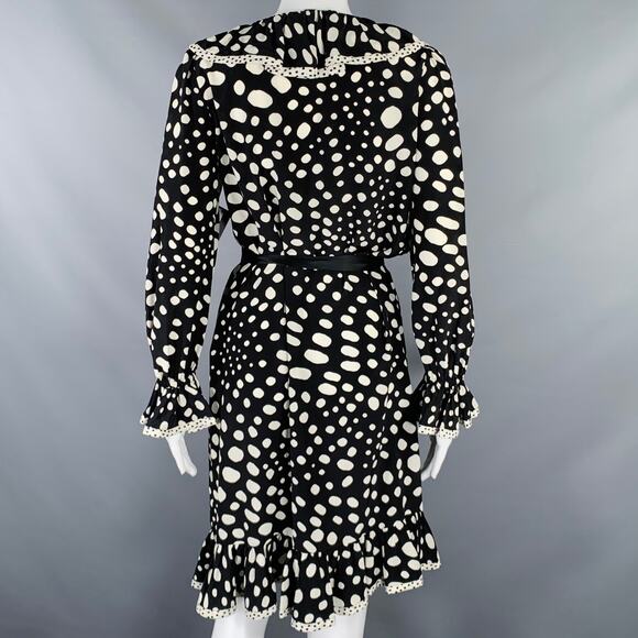 MARC JACOBS Size 4 Black White Polka Dot Wrap Dress - Picture 4 of 5